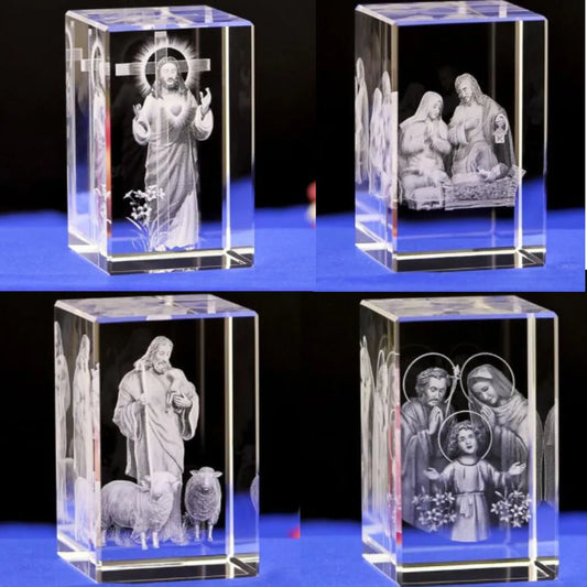 Mini cubo de escultura a laser 3D de cristal K9